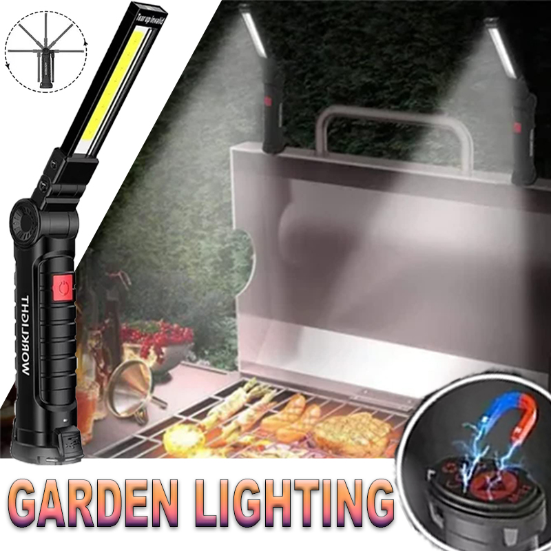 Outdoor Adventure Trips - Przenośna latarka LED z magnetycznym haczykiem,