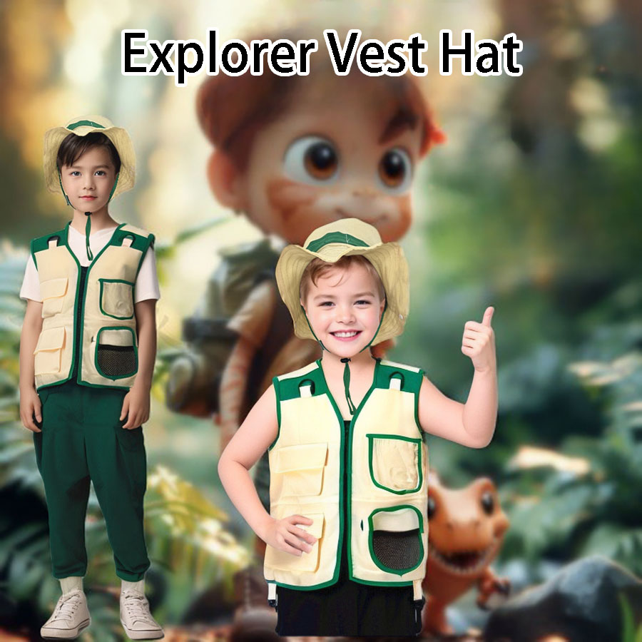 Outdoor Adventure Kids Party - Dziecięca kamizelka kempingowa Explorer garnitur z