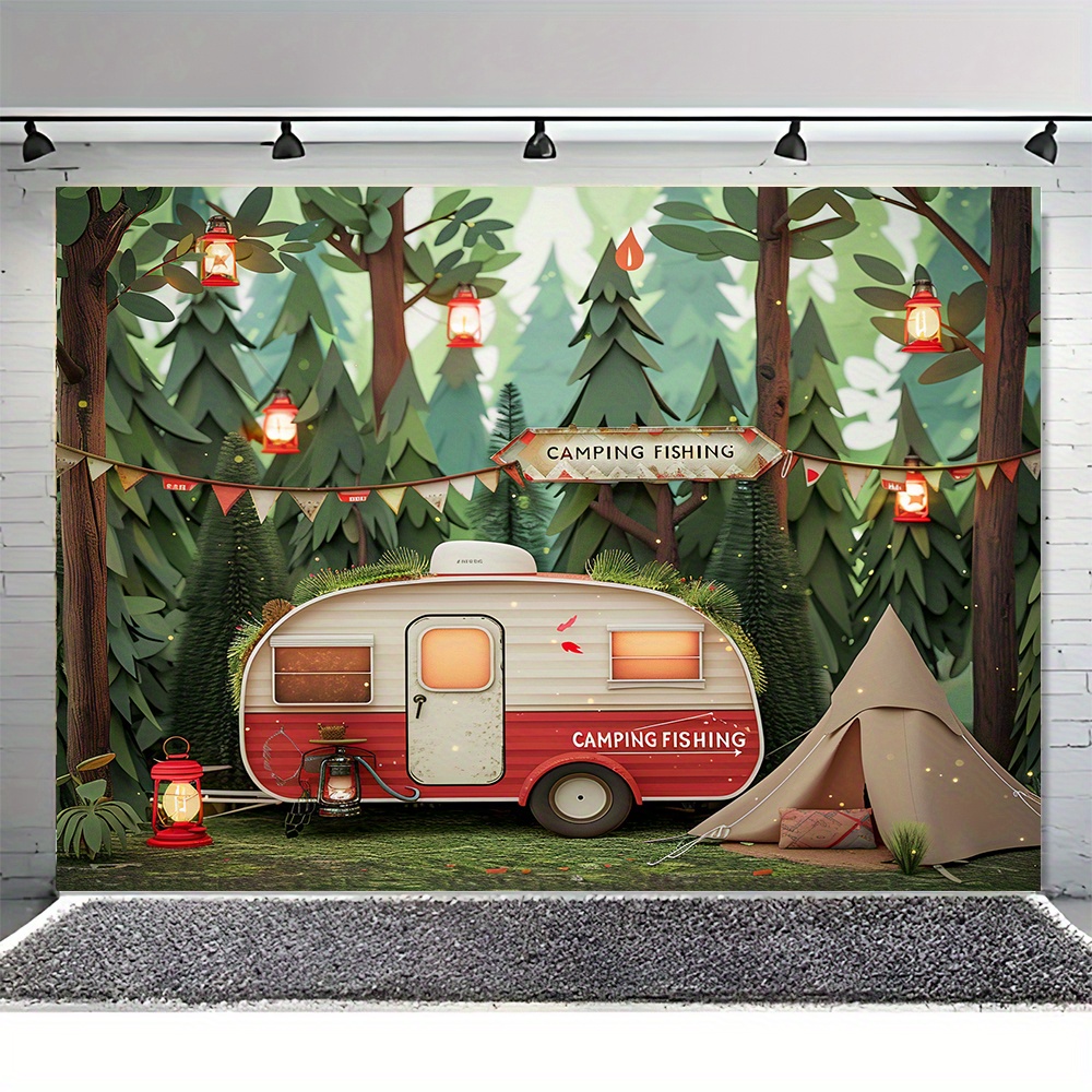 Banery tła z motywem kempingow – Outdoor Adventure Birthday Party recenzja i cena