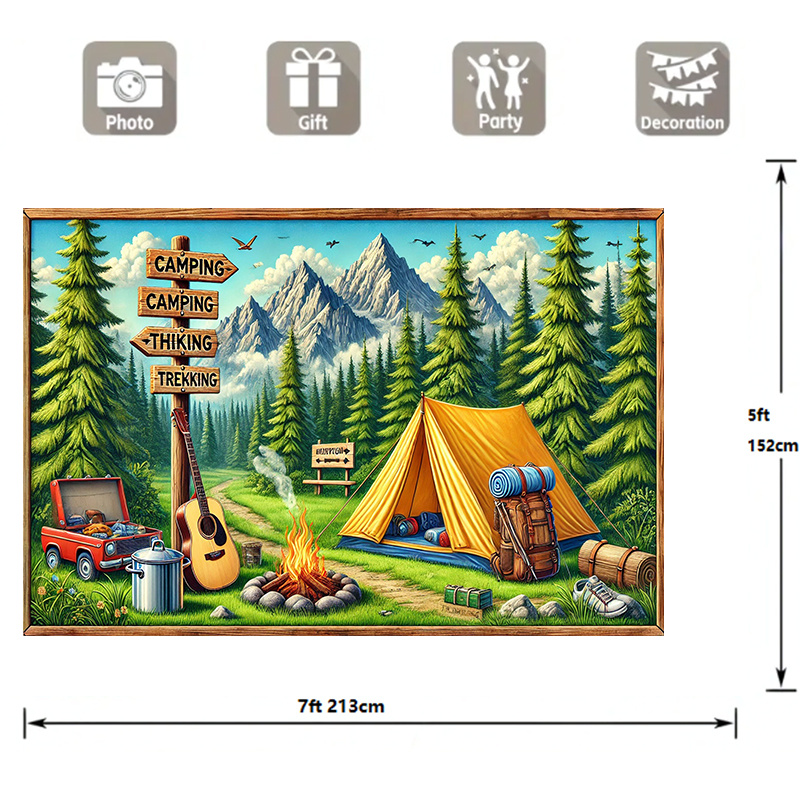 1 tło kempingowe i przygodowe  – Outdoor Adventure Birthday Party recenzja i cena