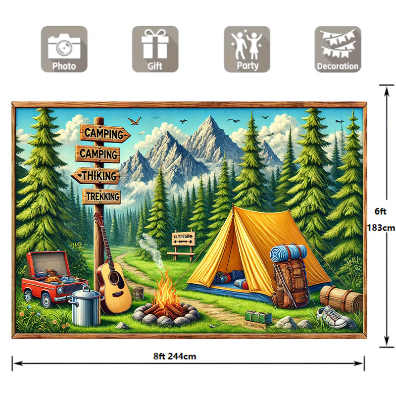 1 tło kempingowe i przygodowe  – Outdoor Adventure Birthday Party recenzja i cena