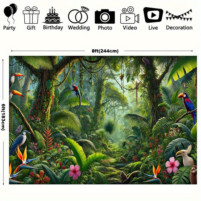 1 szt. Baner tło z motywem dżu – Outdoor Adventure Birthday Party recenzja i cena