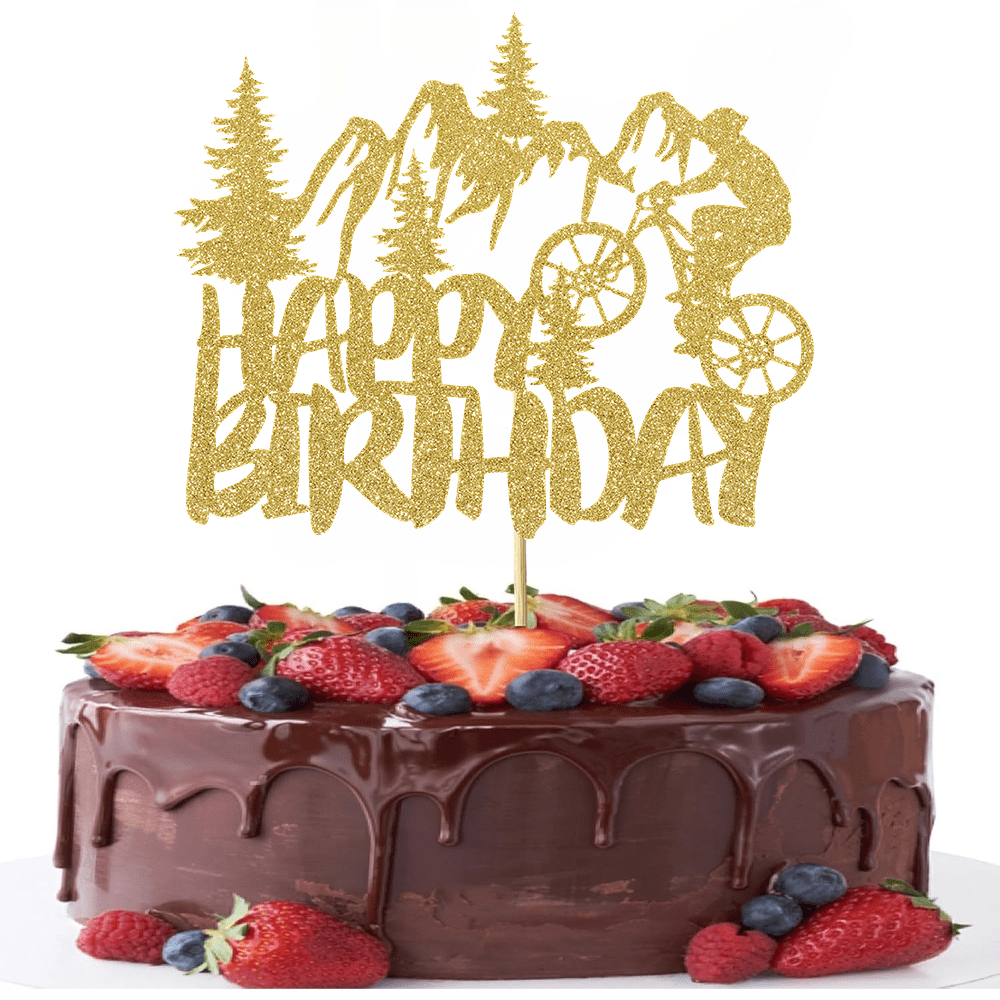 1 szt. Złoty, błyszczący toppe – Outdoor Adventure Birthday Party recenzja i cena