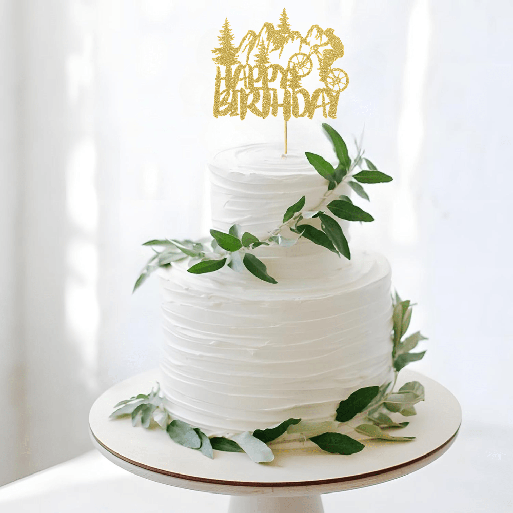 1 szt. Złoty, błyszczący toppe – Outdoor Adventure Birthday Party recenzja i cena